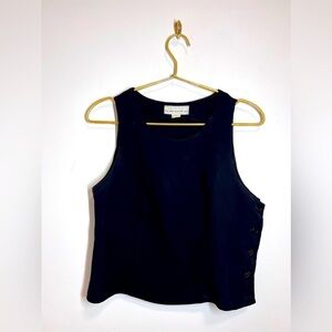 Vintage black sleeveless  blouse medium